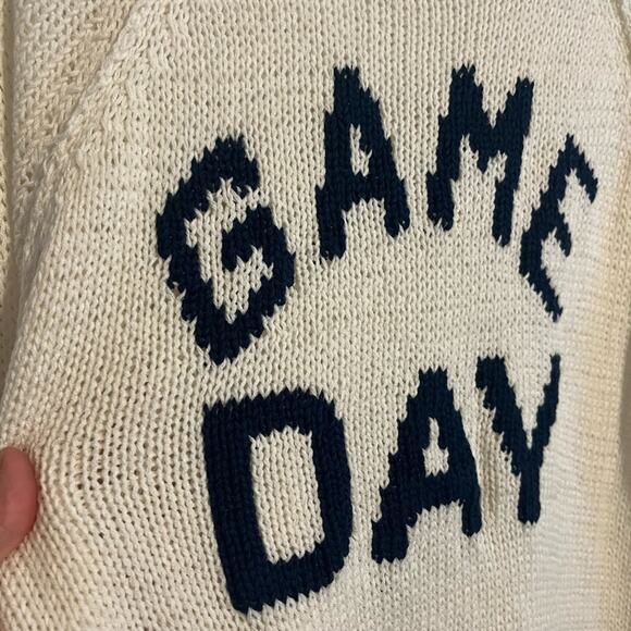 Wooden Ships Knit Game Day Crewneck Sweater Cream XS/ Small - Picture 7 of 9